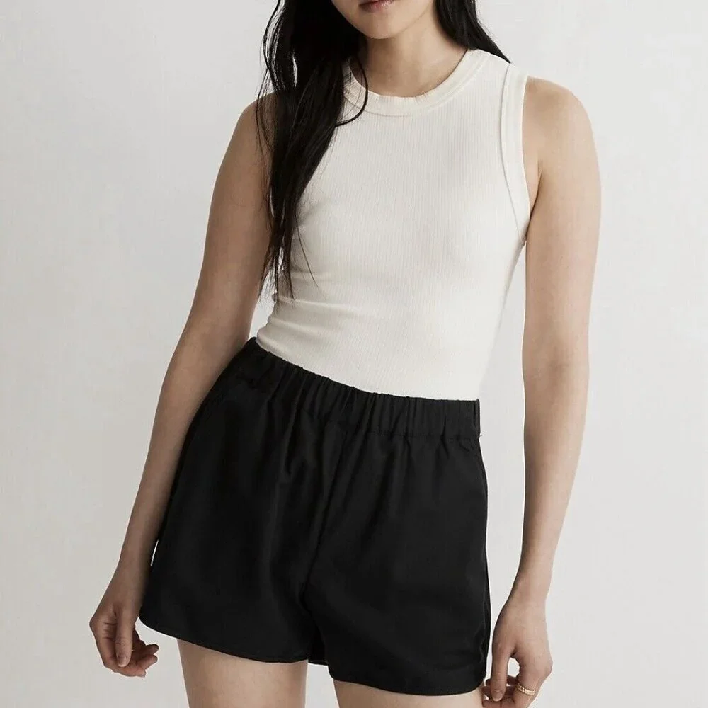 Madewell Pull-On Shorts Almost Black Size Small